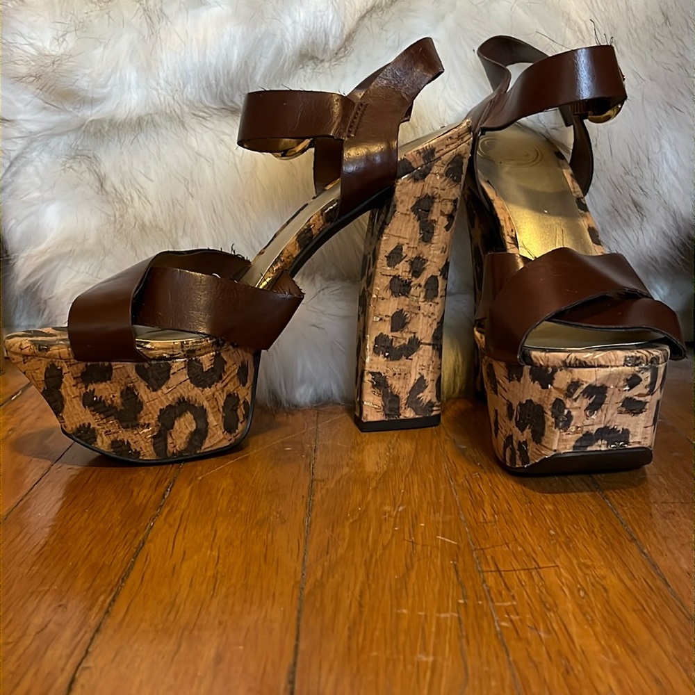 6” Leopard Cork Jessica Simpson Heels